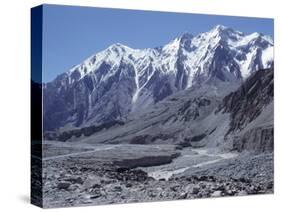 The Karakorum (Karakoram) Highway on the Chinese Side, with River Giz, Xinjiang, China, Asia-Occidor Ltd-Stretched Canvas