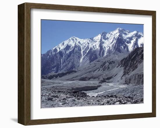 The Karakorum (Karakoram) Highway on the Chinese Side, with River Giz, Xinjiang, China, Asia-Occidor Ltd-Framed Photographic Print