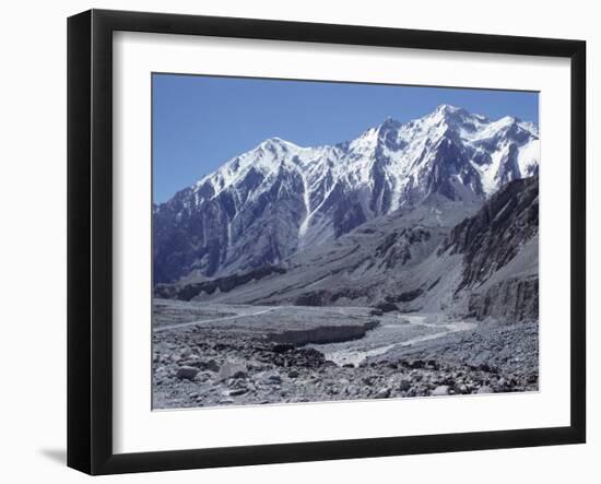 The Karakorum (Karakoram) Highway on the Chinese Side, with River Giz, Xinjiang, China, Asia-Occidor Ltd-Framed Photographic Print