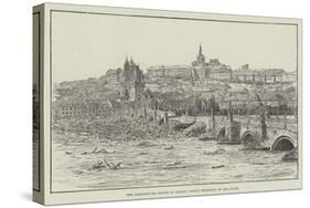 The Karlsbrucke Bridge at Prague, Partly Destroyed by the Flood-null-Stretched Canvas