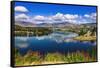 The Kawarau river and town of Cromwell, Central Otago, South Island, New Zealand-Russ Bishop-Framed Stretched Canvas