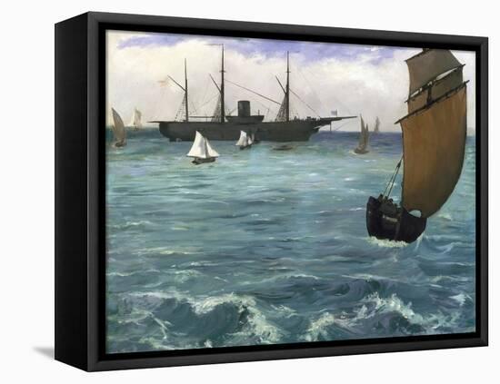 The 'Kearsarge' at Boulogne-Edouard Manet-Framed Stretched Canvas