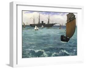 The 'Kearsarge' at Boulogne-Edouard Manet-Framed Giclee Print