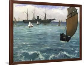 The 'Kearsarge' at Boulogne-Edouard Manet-Framed Giclee Print