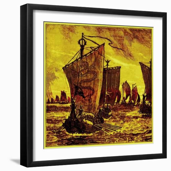 The 'Keels' of the Northmen, Illustration for 'History of England' by H. O. Arnold-Forster-English-Framed Giclee Print