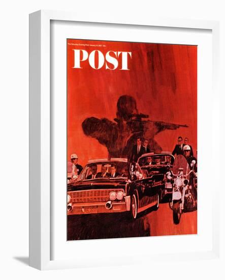 "The Kennedy Assassination," Saturday Evening Post Cover, January 14, 1967-Fred Otnes-Framed Premium Giclee Print