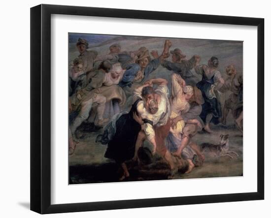 The Kermesse, Detail of Peasants Dancing, Ca. 1635-1638-Peter Paul Rubens-Framed Giclee Print