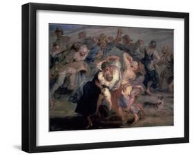 The Kermesse, Detail of Peasants Dancing, Ca. 1635-1638-Peter Paul Rubens-Framed Giclee Print