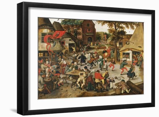 The Kermesse of St. George-Pieter Brueghel the Younger-Framed Giclee Print