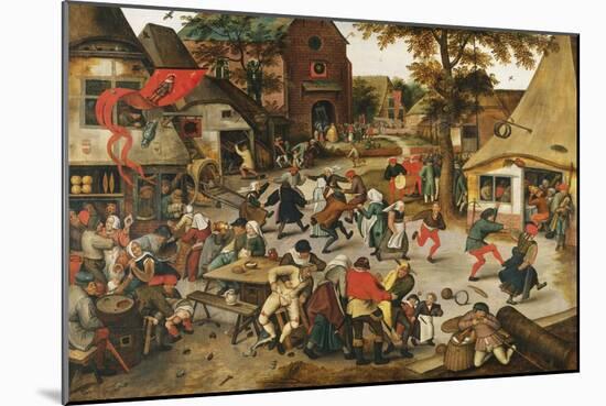 The Kermesse of St. George-Pieter Brueghel the Younger-Mounted Giclee Print