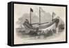 The "Key-Ing" the First Chinese Junk to Visit Europe Docked in the Thames-null-Framed Stretched Canvas