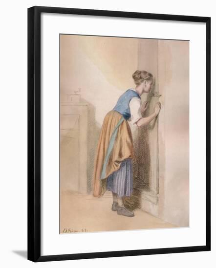 'The Keyhole', 1869, (1938)-Pierre Edouard Frere-Framed Giclee Print
