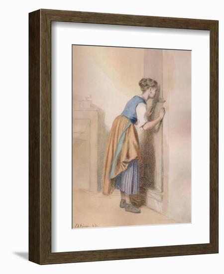 'The Keyhole', 1869, (1938)-Pierre Edouard Frere-Framed Giclee Print