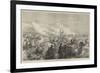 The Khiva Expedition, Russian Troops Attacking a Caravan of Turkomans-null-Framed Premium Giclee Print