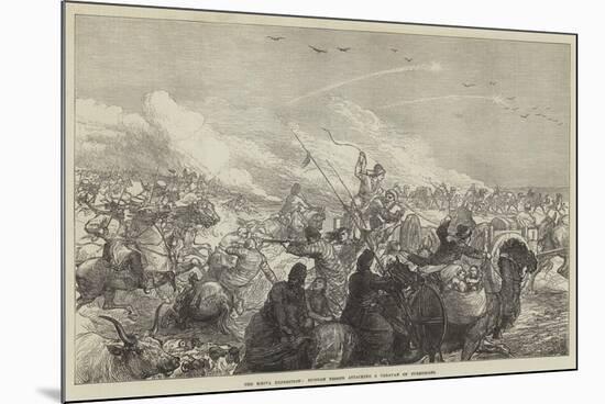 The Khiva Expedition, Russian Troops Attacking a Caravan of Turkomans-null-Mounted Premium Giclee Print