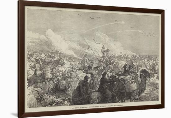 The Khiva Expedition, Russian Troops Attacking a Caravan of Turkomans-null-Framed Giclee Print