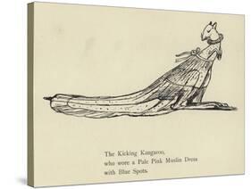 The Kicking Kangaroo-Edward Lear-Stretched Canvas