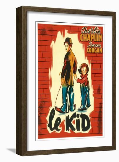 The Kid, French Movie Poster, 1921-null-Framed Art Print