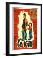 The Kid, French Movie Poster, 1921-null-Framed Art Print