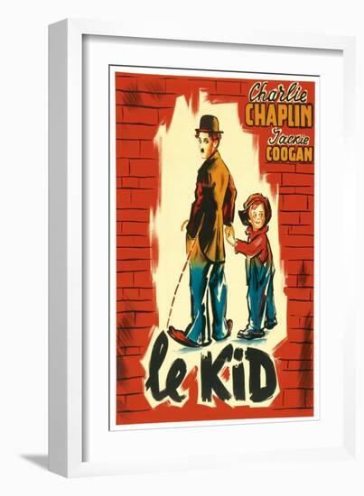 The Kid, French Movie Poster, 1921-null-Framed Art Print