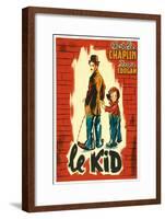 The Kid, French Movie Poster, 1921-null-Framed Art Print