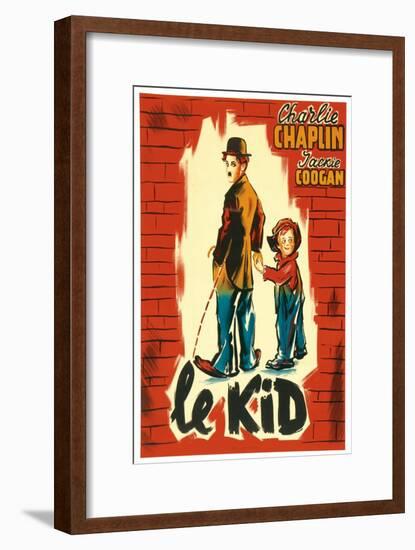 The Kid, French Movie Poster, 1921-null-Framed Art Print