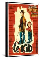 The Kid, French Movie Poster, 1921-null-Framed Stretched Canvas