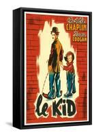 The Kid, French Movie Poster, 1921-null-Framed Stretched Canvas