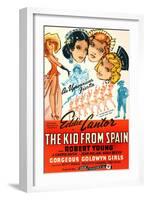 THE KID FROM SPAIN, US 1944 reissue poster art, Eddie Cantor (bottom right, in matador suit), 1932-null-Framed Art Print