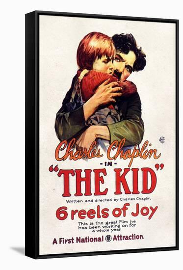 The Kid Movie Charlie Chaplin Jackie Coogan Poster Print-null-Framed Stretched Canvas