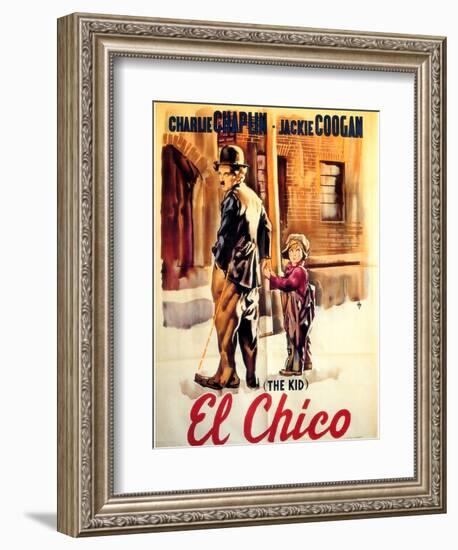 The Kid, Spanish Movie Poster, 1921-null-Framed Art Print