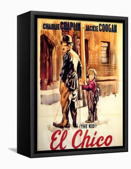 The Kid, Spanish Movie Poster, 1921-null-Framed Stretched Canvas