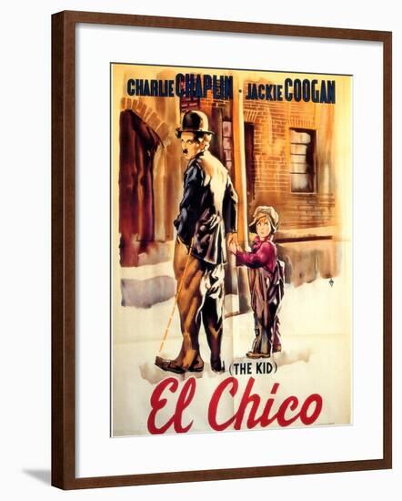 The Kid, Spanish Movie Poster, 1921-null-Framed Art Print