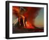 The Kilauea Volcano Erupts On the Island of Hawaii with Plumes of Fire And Smoke-Stocktrek Images-Framed Photographic Print