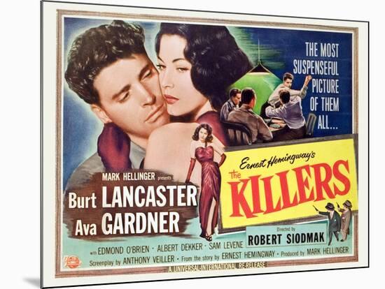 The Killers, Burt Lancaster, Ava Gardner, 1946-null-Mounted Art Print