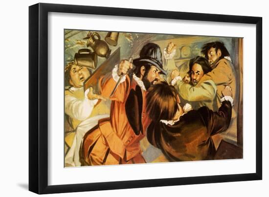 The Killing of the Poet, Christopher Marlowe-Mcbride-Framed Giclee Print