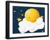 The Kind Moon on a Cloud-Liusa-Framed Art Print