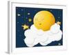 The Kind Moon on a Cloud-Liusa-Framed Art Print