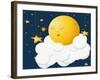 The Kind Moon on a Cloud-Liusa-Framed Art Print