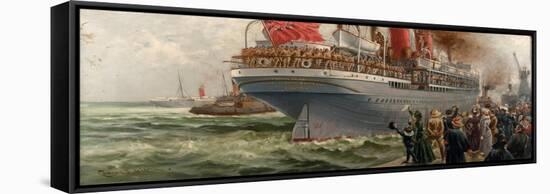 The 'Kinfauns Castle' as a Troop Ship, C.1900-05 (Painting)-Charles John De Lacy-Framed Stretched Canvas