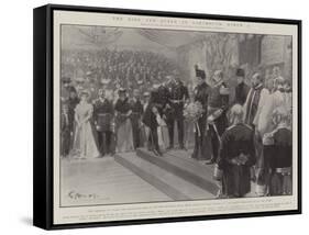 The King and Queen at Dartmouth, 7 March-G.S. Amato-Framed Stretched Canvas