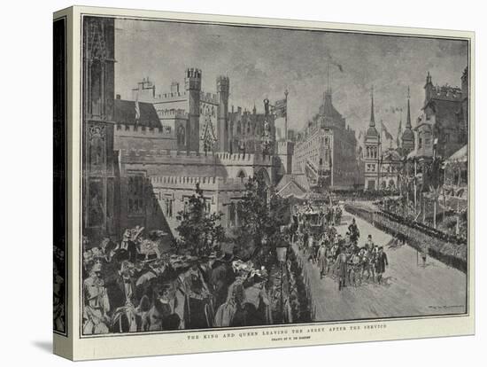 The King and Queen Leaving the Abbey after the Service-Frederic De Haenen-Stretched Canvas