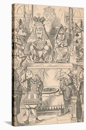 'The King and Queen of Hearts in Court', 1889-John Tenniel-Stretched Canvas