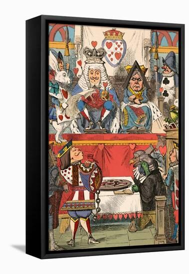 'The King and Queen of Hearts in Court', 1889-John Tenniel-Framed Stretched Canvas