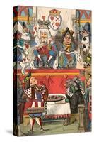 'The King and Queen of Hearts in Court', 1889-John Tenniel-Stretched Canvas