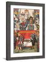 'The King and Queen of Hearts in Court', 1889-John Tenniel-Framed Giclee Print