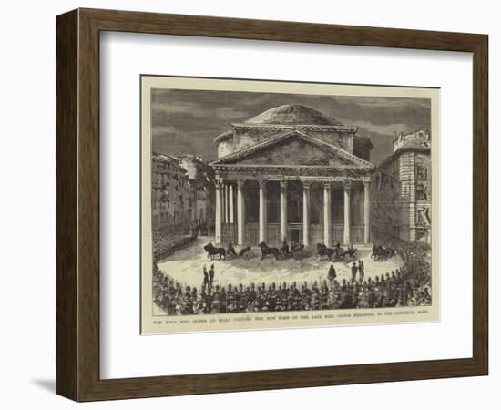 The King and Queen of Italy Visiting the New Tomb of the Late King Victor Emmanuel in the Pantheon-null-Framed Giclee Print