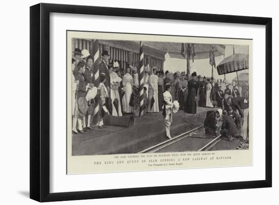 The King and Queen of Siam Opening a New Railway at Bangkok-null-Framed Giclee Print