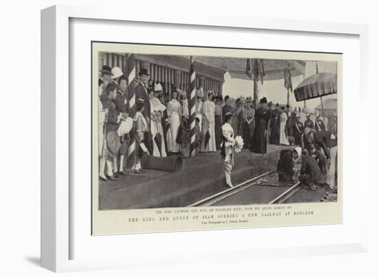 The King and Queen of Siam Opening a New Railway at Bangkok-null-Framed Giclee Print