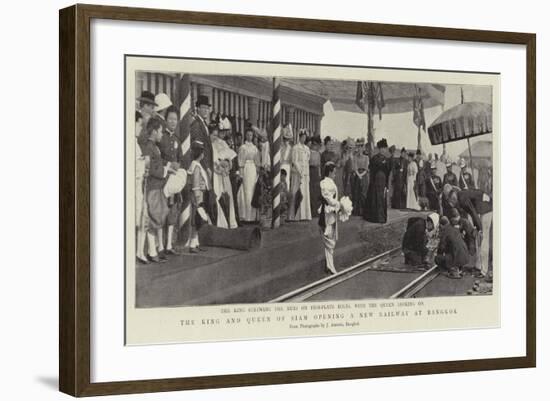 The King and Queen of Siam Opening a New Railway at Bangkok-null-Framed Giclee Print